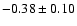 $ -0.38\pm0.10$