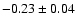 $-0.23\pm0.04$
