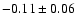 $-0.11\pm0.06$