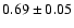 $0.69\pm0.05$