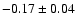 $-0.17\pm0.04$