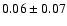 $ 0.06\pm0.07 $