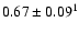 $ 0.67\pm0.09^1 $