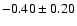 $-0.40\pm0.20$