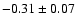 $-0.31\pm0.07$