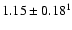 $ 1.15\pm0.18^1 $