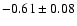 $-0.61\pm0.08$