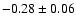 $-0.28\pm0.06$