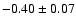 $-0.40\pm0.07$
