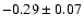 $-0.29\pm0.07$