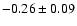 $-0.26\pm0.09$