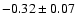 $-0.32\pm0.07$