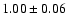 $ 1.00\pm0.06 $
