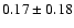 $ 0.17\pm0.18 $