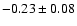 $-0.23\pm0.08 $