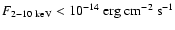 $F_{2-10~\rm keV}<10^{-14}~\rm erg~cm^{-2}~s^{-1}$