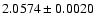 $2.0574\pm0.0020$