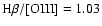 $\rm H\beta /[OIII]=1.03$