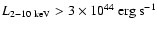 $L_{2-10~\rm keV}>3\times 10^{44}~\rm erg~s^{-1}$