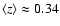 $\langle z\rangle\approx 0.34$