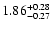 $\rm 1.86^{+0.28}_{-0.27}$