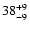 $\rm 38^{+9}_{-9}$
