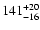 $\rm 141^{+20}_{-16}$