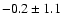 $-0.2\pm 1.1$