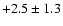 $+2.5\pm 1.3$