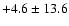 $ +4.6\pm13.6$