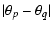 $\displaystyle \vert\theta_p - \theta_q\vert$
