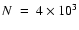$N~ =~ 4 \times 10^3$