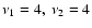 $\nu_1 = 4,~ \nu_2 = 4$