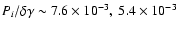 $P_i/\delta\gamma \sim 7.6 \times10^{-3},~ 5.4 \times10^{-3}$