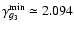 $\gamma^{\rm min}_{g_3} \simeq 2.094$
