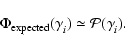 \begin{displaymath}
\Phi_{\rm expected}(\gamma_{i}^{}) \simeq
{\cal P}(\gamma_{i}^{}) .
\end{displaymath}