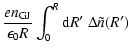 $\displaystyle \frac{e n_{\rm GJ}}{\epsilon_0
R}\int_0^R\mbox{d}R'~\Delta\tilde{n}(R')$