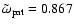 $\tilde{\omega}_{\rm pat} = 0.867$