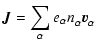 $\displaystyle {\vec J} = \sum_{\alpha}e_{\alpha}n_{\alpha}^{} {\vec v}_{\alpha}^{}$