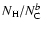 $N_{\rm H}/N_{\rm C}^{b}$