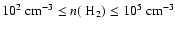 $10^{2} ~{\rm cm^{-3}}\leq
n(~{\rm H_{2}}) \leq 10^{5} ~{\rm cm^{-3}}$