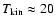 $T_{\rm
kin} \approx 20$