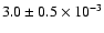 $3.0\pm0.5\times10^{-3}$