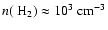 $n(~{\rm H_{2}}) \approx
10^{3} ~{\rm cm^{-3}}$