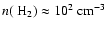 $n(~{\rm H_{2}}) \approx 10^{2} ~{\rm cm^{-3}}$