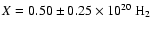 $X = 0.50\pm0.25 \times 10^{20} ~{\rm H_{2}}$