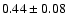 $0.44\pm0.08$