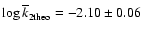 $\log \overline k_{2 \rm theo} = -2.10 \pm0.06$