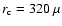$r_{\rm c}=320~\mu$