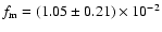 $f_{\rm m} = (1.05\pm 0.21)\times 10^{-2}$